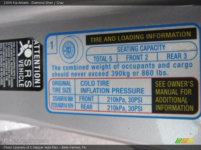 Diamond Silver / Gray 2004 Kia Amanti