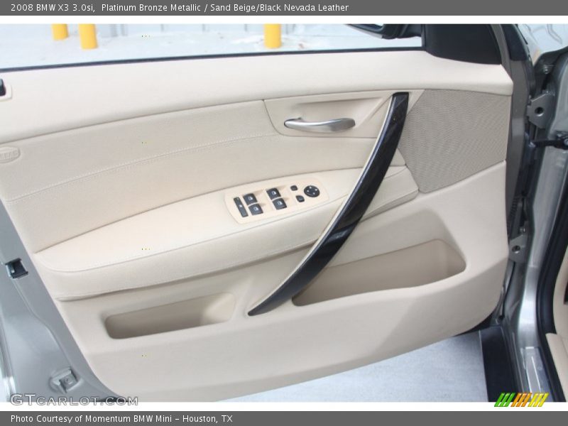 Platinum Bronze Metallic / Sand Beige/Black Nevada Leather 2008 BMW X3 3.0si