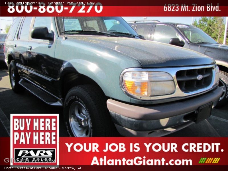 Evergreen Frost Pearl / Grey 1997 Ford Explorer XLT