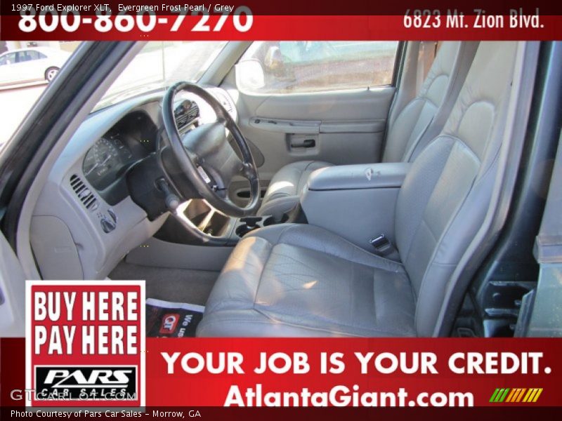 Evergreen Frost Pearl / Grey 1997 Ford Explorer XLT