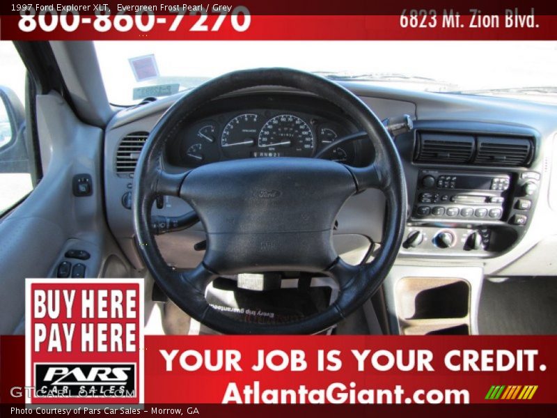 Evergreen Frost Pearl / Grey 1997 Ford Explorer XLT