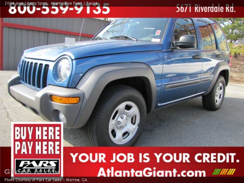 Atlantic Blue Pearl / Taupe 2004 Jeep Liberty Sport