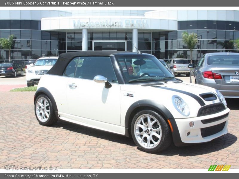 Pepper White / Panther Black 2006 Mini Cooper S Convertible