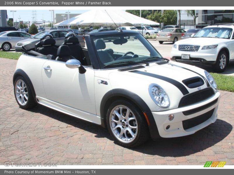 Pepper White / Panther Black 2006 Mini Cooper S Convertible