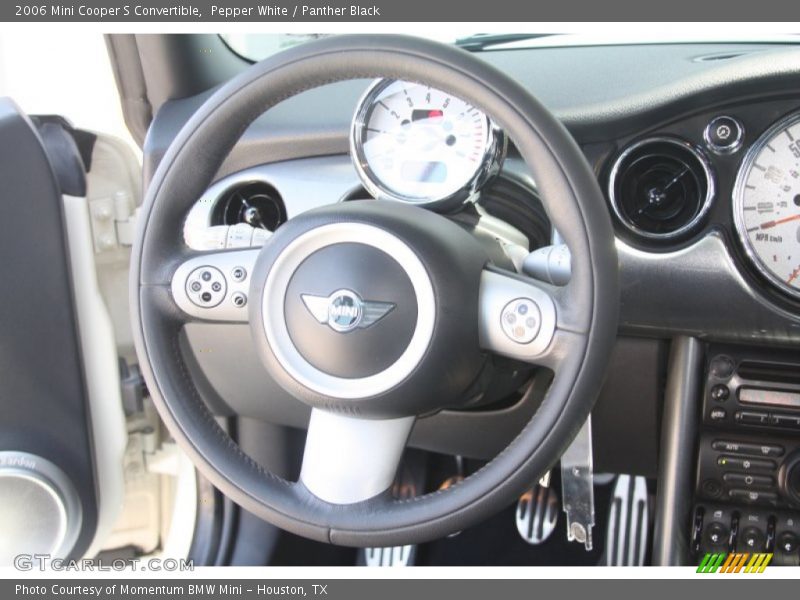 Pepper White / Panther Black 2006 Mini Cooper S Convertible