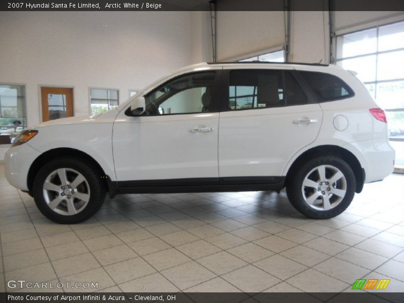 Arctic White / Beige 2007 Hyundai Santa Fe Limited