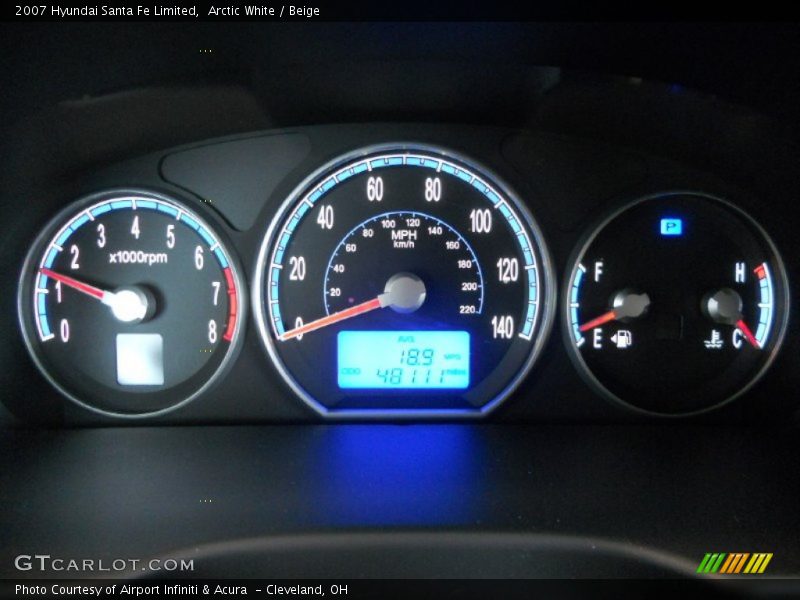 Arctic White / Beige 2007 Hyundai Santa Fe Limited