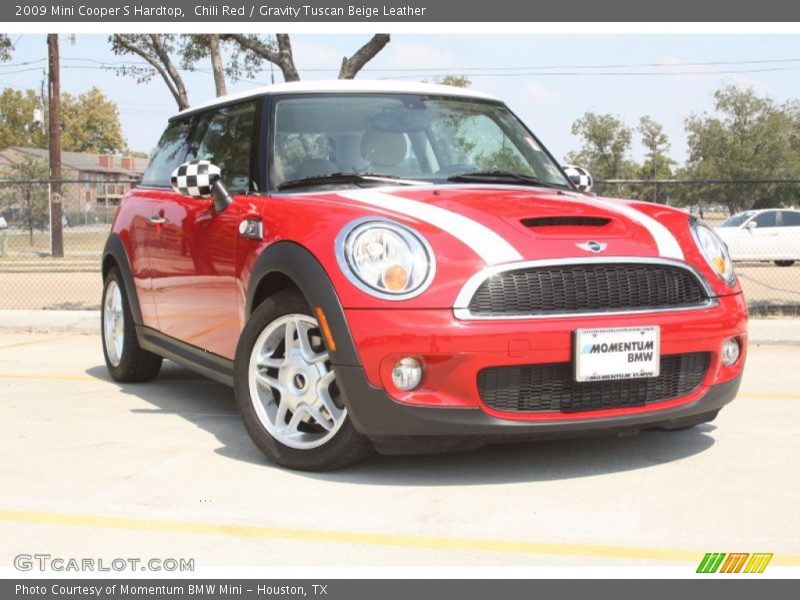 Chili Red / Gravity Tuscan Beige Leather 2009 Mini Cooper S Hardtop