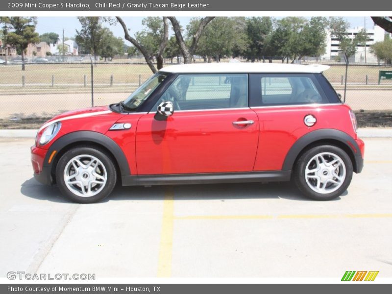 Chili Red / Gravity Tuscan Beige Leather 2009 Mini Cooper S Hardtop