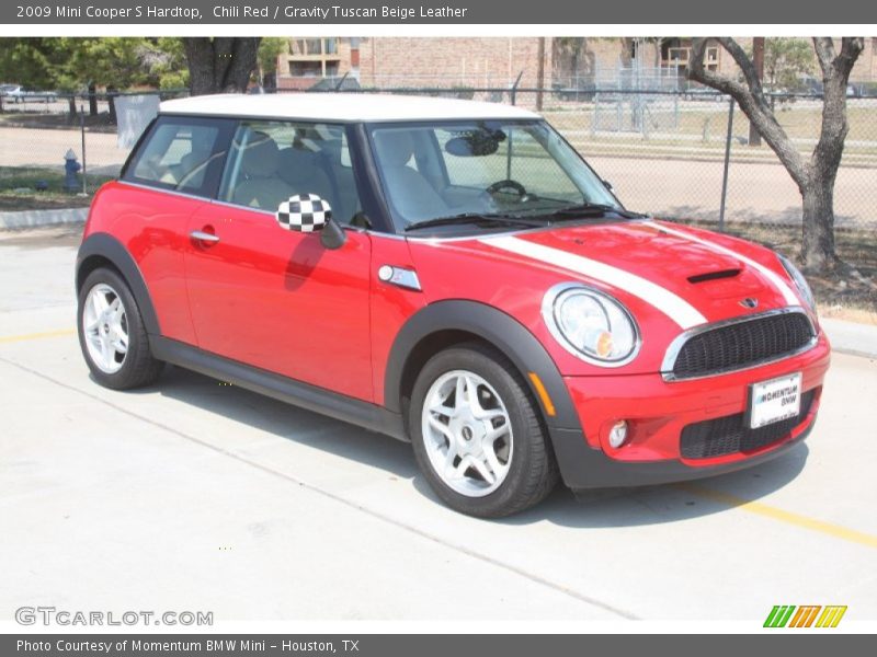 Chili Red / Gravity Tuscan Beige Leather 2009 Mini Cooper S Hardtop