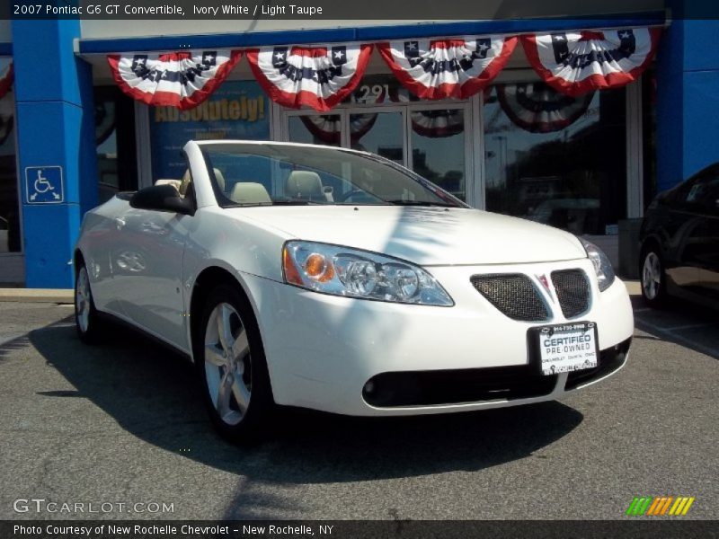 Ivory White / Light Taupe 2007 Pontiac G6 GT Convertible