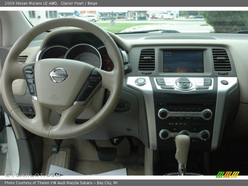 Glacier Pearl / Beige 2009 Nissan Murano LE AWD