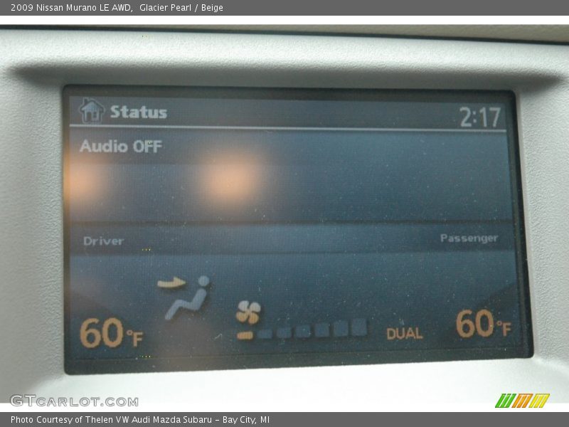 Glacier Pearl / Beige 2009 Nissan Murano LE AWD