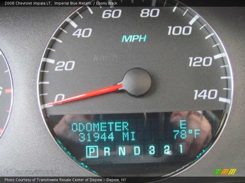 Imperial Blue Metallic / Ebony Black 2008 Chevrolet Impala LT