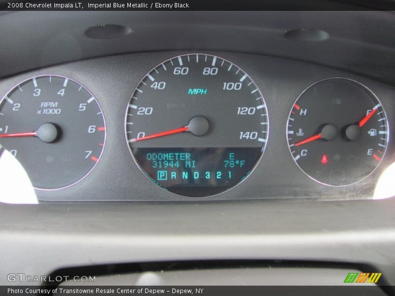 Imperial Blue Metallic / Ebony Black 2008 Chevrolet Impala LT