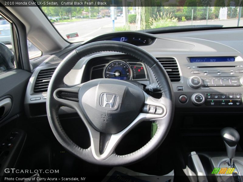 Crystal Black Pearl / Black 2010 Honda Civic LX-S Sedan
