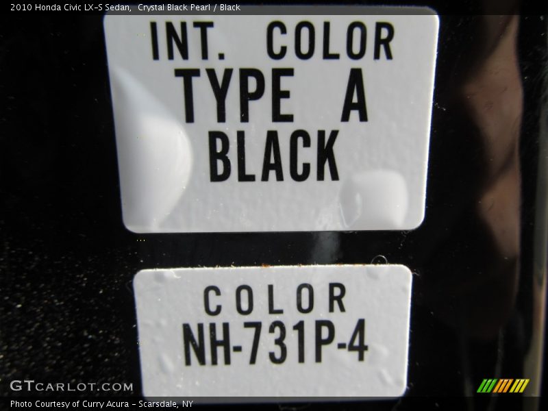 Crystal Black Pearl / Black 2010 Honda Civic LX-S Sedan