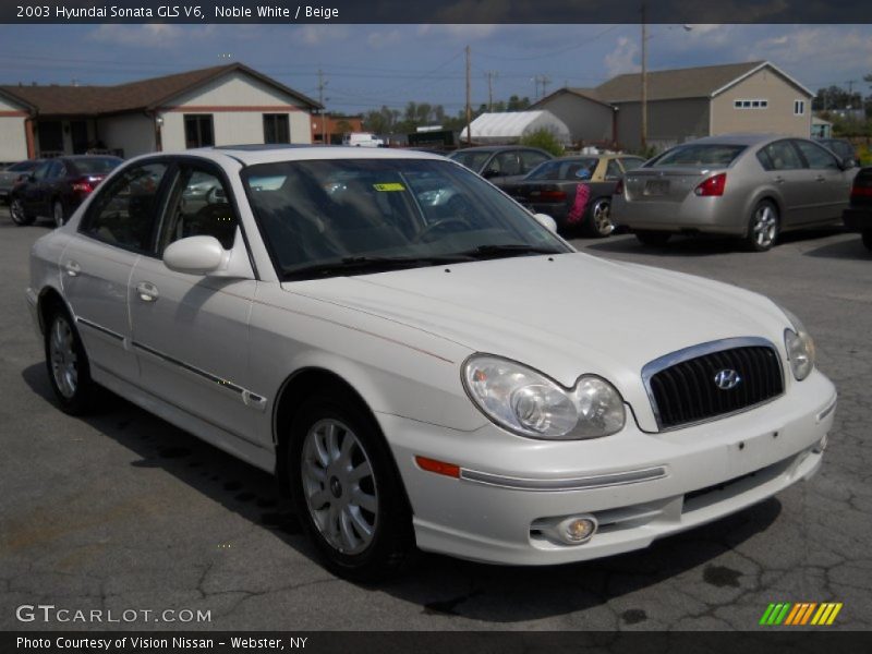 Noble White / Beige 2003 Hyundai Sonata GLS V6