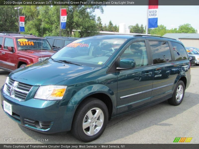 Melbourne Green Pearl / Medium Slate Gray/Light Shale 2009 Dodge Grand Caravan SXT