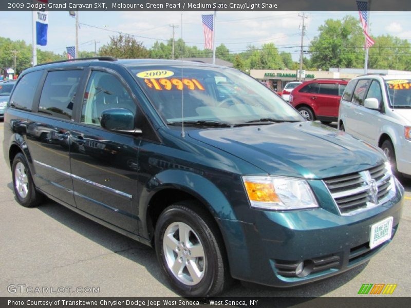 Melbourne Green Pearl / Medium Slate Gray/Light Shale 2009 Dodge Grand Caravan SXT