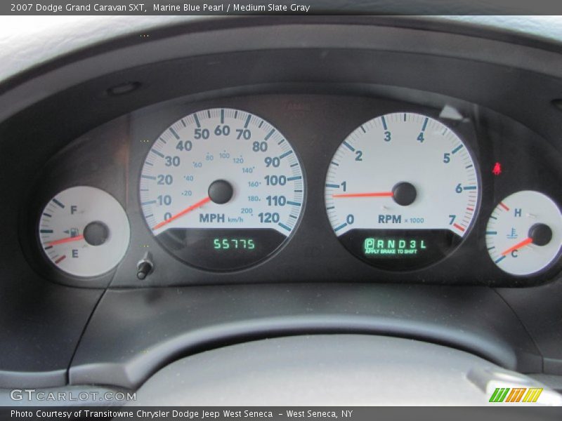 Marine Blue Pearl / Medium Slate Gray 2007 Dodge Grand Caravan SXT
