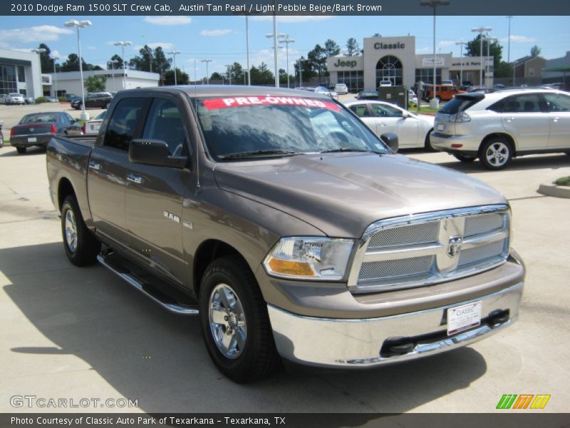 Austin Tan Pearl / Light Pebble Beige/Bark Brown 2010 Dodge Ram 1500 SLT Crew Cab