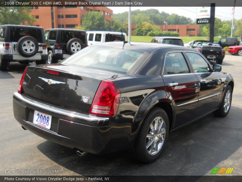 Brilliant Black Crystal Pearl / Dark Slate Gray 2008 Chrysler 300 C HEMI AWD