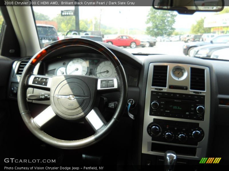 Brilliant Black Crystal Pearl / Dark Slate Gray 2008 Chrysler 300 C HEMI AWD