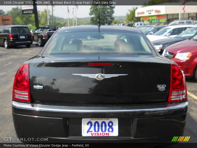 Brilliant Black Crystal Pearl / Dark Slate Gray 2008 Chrysler 300 C HEMI AWD