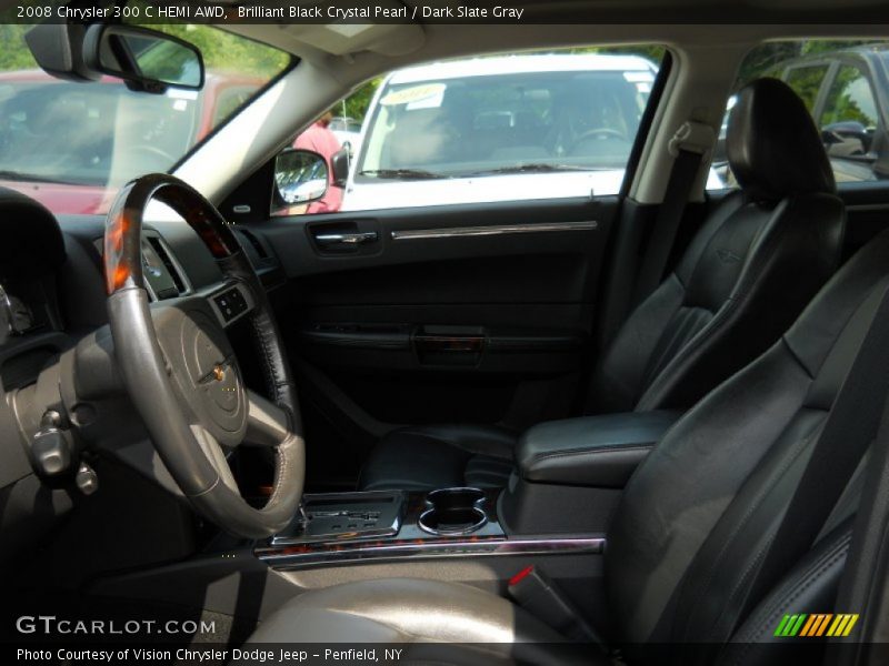 Brilliant Black Crystal Pearl / Dark Slate Gray 2008 Chrysler 300 C HEMI AWD