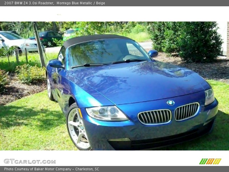 Montego Blue Metallic / Beige 2007 BMW Z4 3.0si Roadster