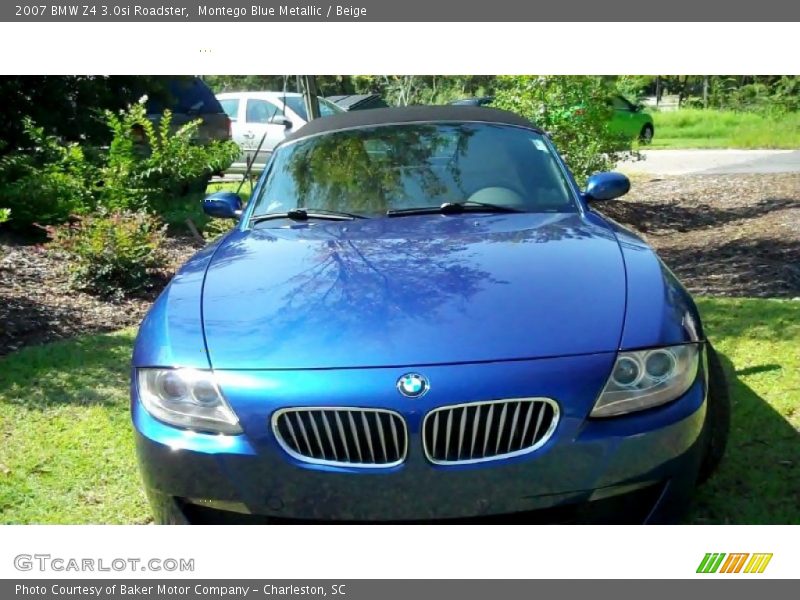 Montego Blue Metallic / Beige 2007 BMW Z4 3.0si Roadster