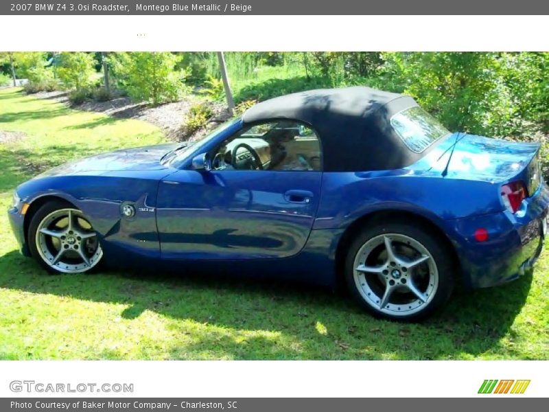 Montego Blue Metallic / Beige 2007 BMW Z4 3.0si Roadster