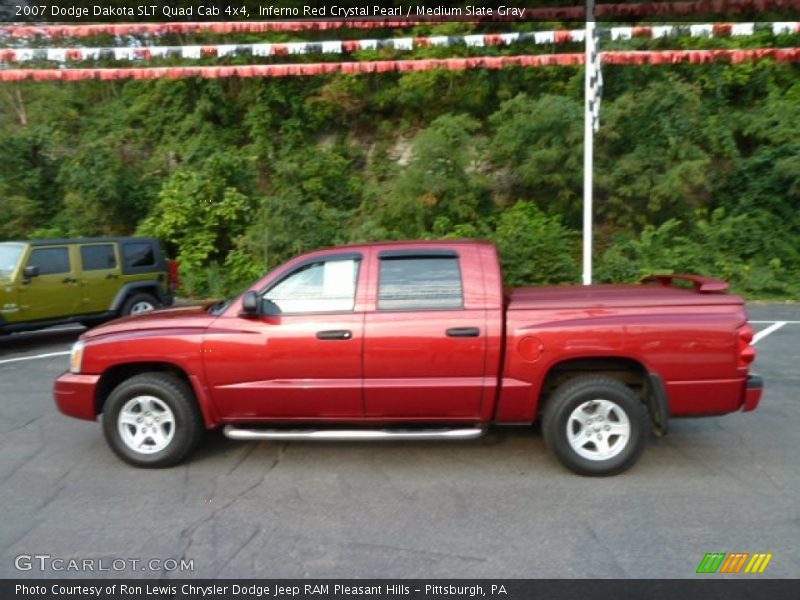  2007 Dakota SLT Quad Cab 4x4 Inferno Red Crystal Pearl
