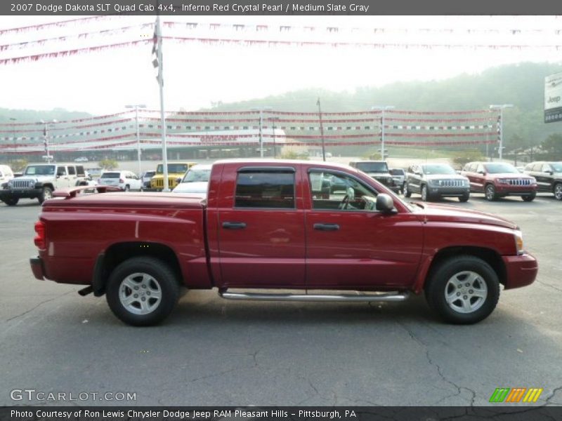 Inferno Red Crystal Pearl / Medium Slate Gray 2007 Dodge Dakota SLT Quad Cab 4x4