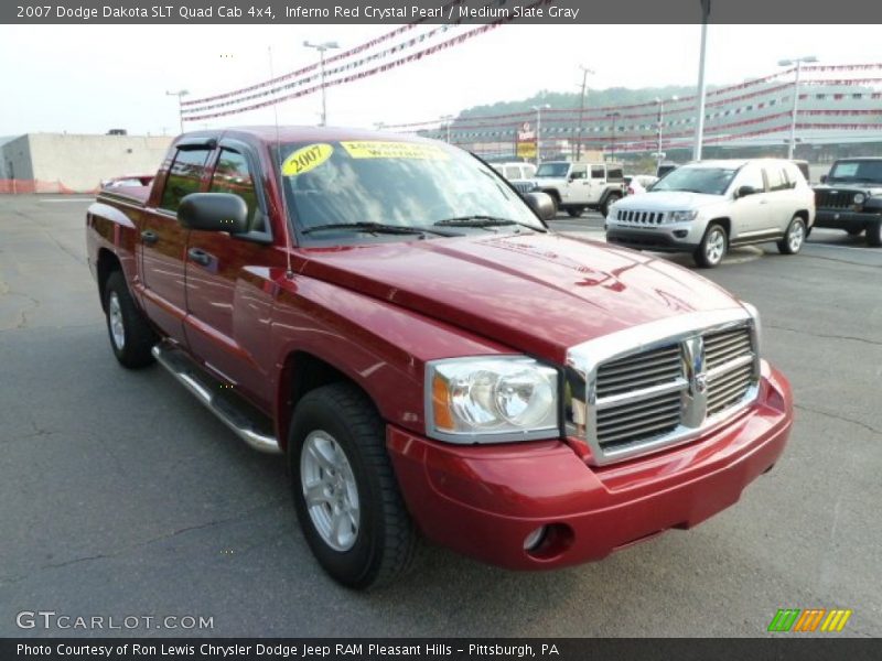  2007 Dakota SLT Quad Cab 4x4 Inferno Red Crystal Pearl