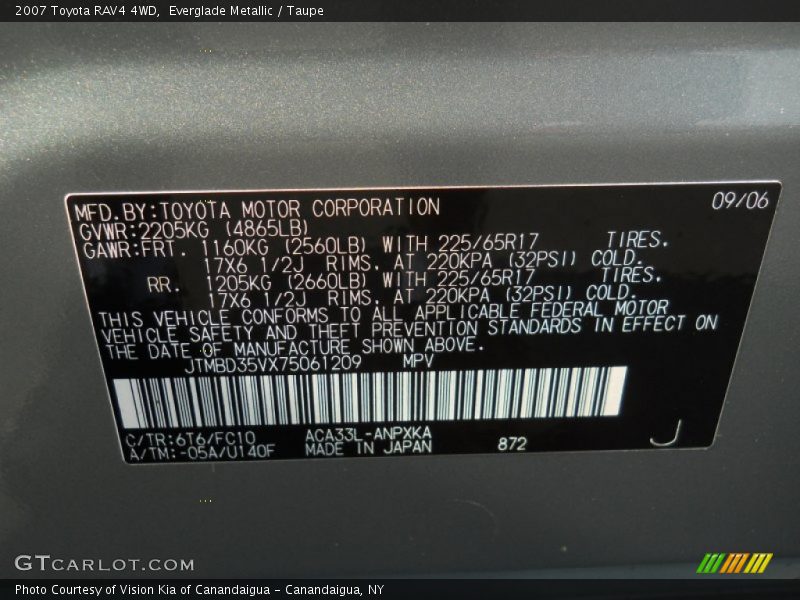 Everglade Metallic / Taupe 2007 Toyota RAV4 4WD