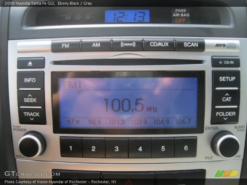 Ebony Black / Gray 2009 Hyundai Santa Fe GLS