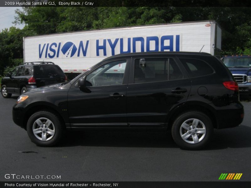 Ebony Black / Gray 2009 Hyundai Santa Fe GLS