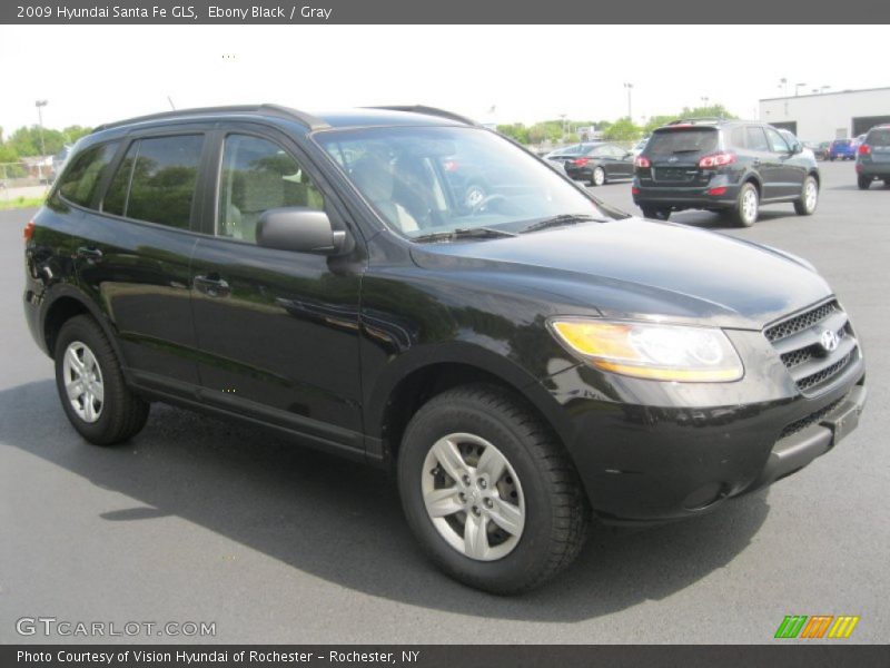 Ebony Black / Gray 2009 Hyundai Santa Fe GLS