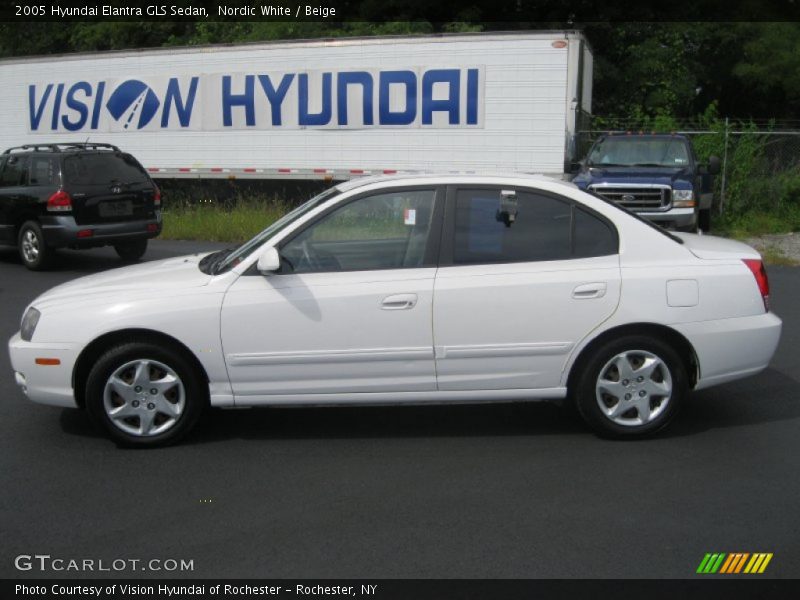Nordic White / Beige 2005 Hyundai Elantra GLS Sedan