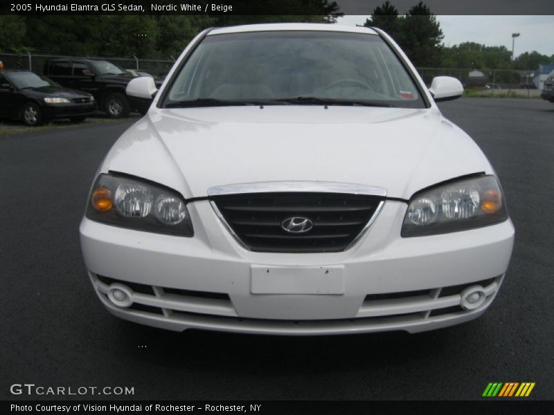 Nordic White / Beige 2005 Hyundai Elantra GLS Sedan