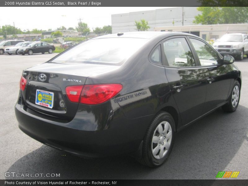 Black Pearl / Beige 2008 Hyundai Elantra GLS Sedan