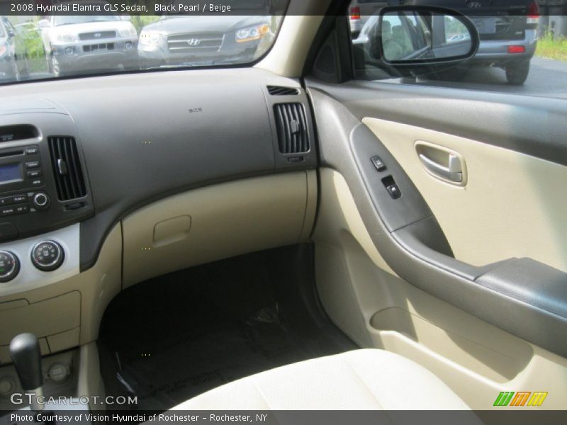 Black Pearl / Beige 2008 Hyundai Elantra GLS Sedan