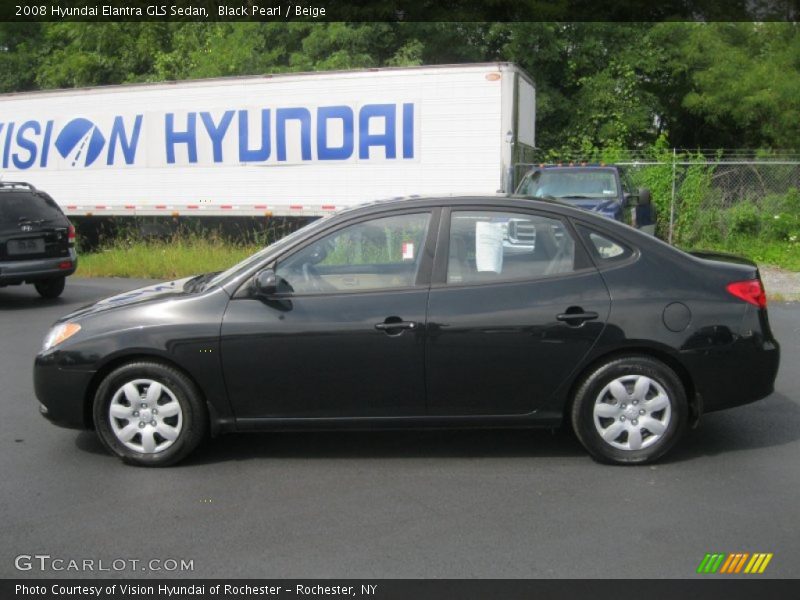 Black Pearl / Beige 2008 Hyundai Elantra GLS Sedan