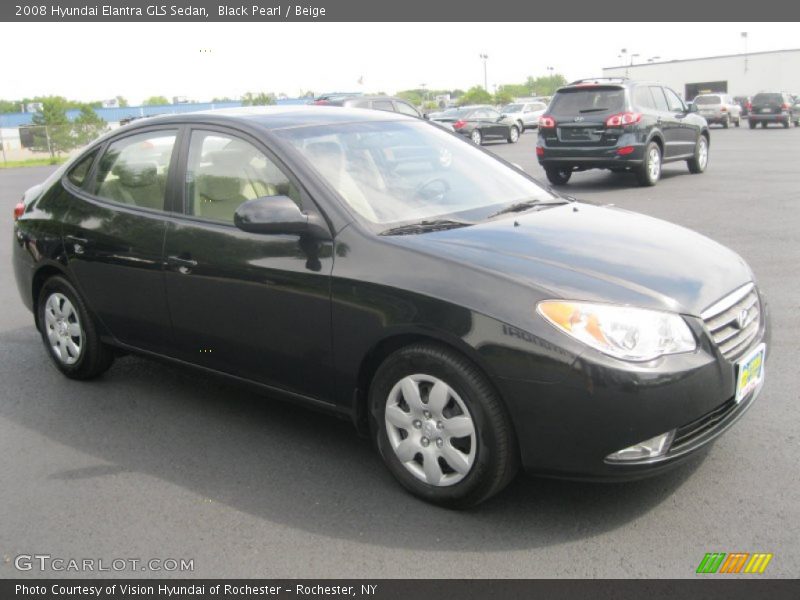 Black Pearl / Beige 2008 Hyundai Elantra GLS Sedan
