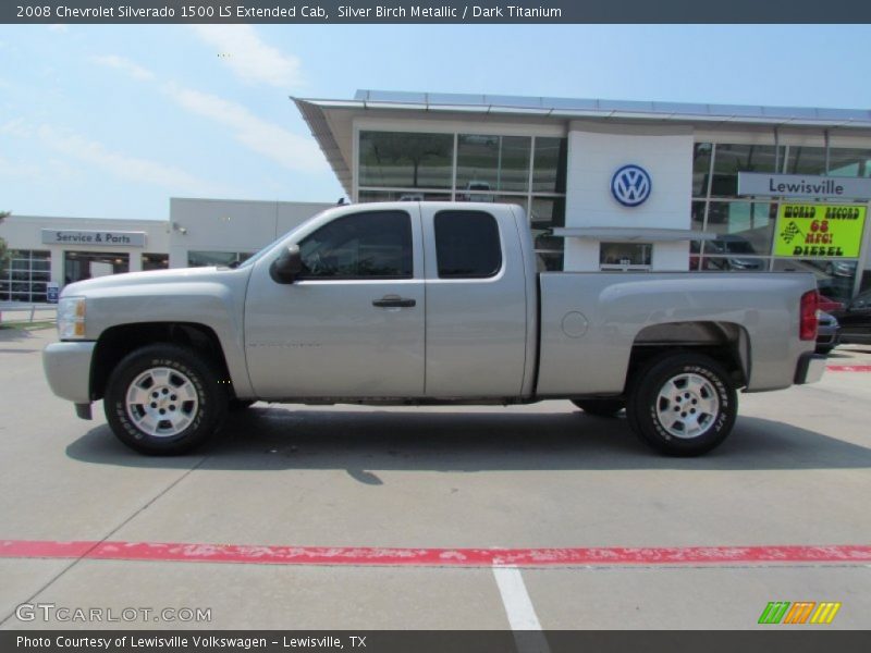 Silver Birch Metallic / Dark Titanium 2008 Chevrolet Silverado 1500 LS Extended Cab