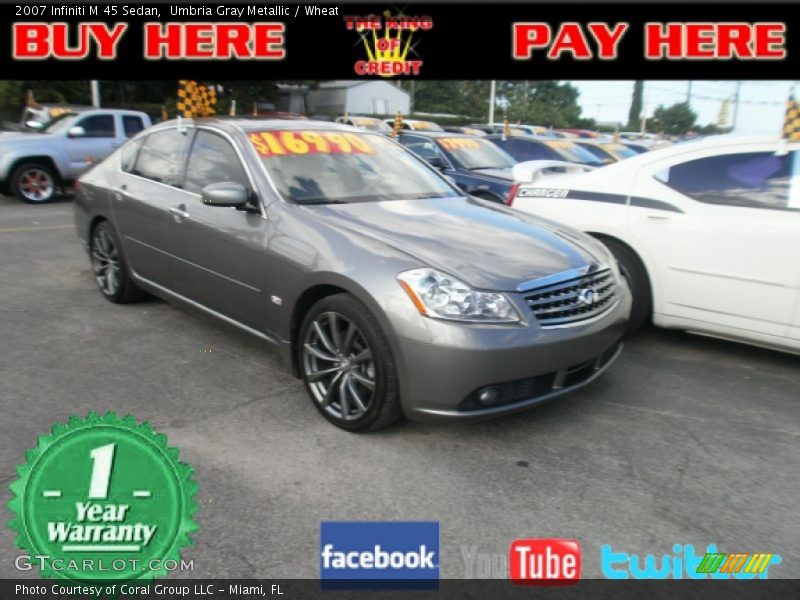 Umbria Gray Metallic / Wheat 2007 Infiniti M 45 Sedan
