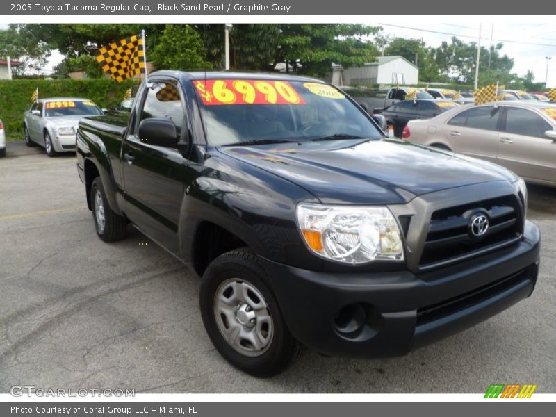 Black Sand Pearl / Graphite Gray 2005 Toyota Tacoma Regular Cab