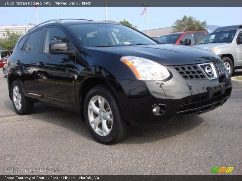 Wicked Black / Black 2008 Nissan Rogue S AWD